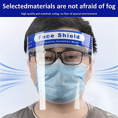 [US STOCK] 10 PCS Face Shield with 10 Bands, 10 Films, 10 Sponge (White)