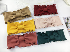 Girl Stylish Bowknot Headband Twist Hairband Bow Knot Cross Tie Solid Headwear Lovely Babies Kids Girls Bow Tie Headwear