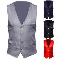 Dress Vests For Men Slim Fits Mens Suit Vest Male Waistcoat Gilet Homme Casual Sleeveless Formal Business Vest chaleco hombre