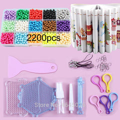 Fuse Beads Magic Water Creative Beads DIY set Pegboard Kit Craft Girls Gift kids toys for Children 8 10 years Pen Tweezer Tool