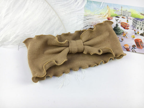 Girl Stylish Bowknot Headband Twist Hairband Bow Knot Cross Tie Solid Headwear Lovely Babies Kids Girls Bow Tie Headwear