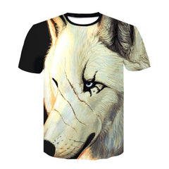 Realistic Image Printed Wolf T-shirt Animal T shirts 3D Printed Shirts For Male Short Sleeve Fashion Summer Men's Top