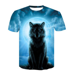 Realistic Image Printed Wolf T-shirt Animal T shirts 3D Printed Shirts For Male Short Sleeve Fashion Summer Men's Top