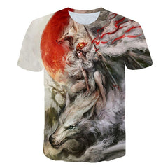 Realistic Image Printed Wolf T-shirt Animal T shirts 3D Printed Shirts For Male Short Sleeve Fashion Summer Men's Top