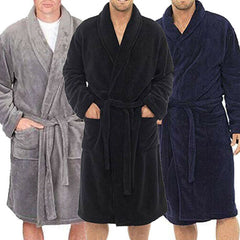 Mens & Ladies Cotton Terry Towelling Shawl Bathrobe Dressing Gown Bath Robe