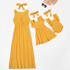 Mom And Daughter Dress Summer Family Look Mother Daughter Dresses Sleeveless Mommy And Me Clothes Family Matching Clothes Outfit