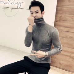 Winter New Men's Turtleneck Sweaters Black  Brand Knitted Pullovers Men Solid Color Casual Male Sweater Autumn Knitwear