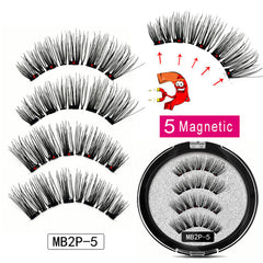 MB Magnetic Eyelashes with 5 Magnets Handmade Reusable 3D Mink False Eyelashes for Makeup faux cils magnetique naturel Tweezers