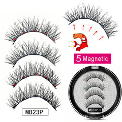 MB Magnetic Eyelashes with 5 Magnets Handmade Reusable 3D Mink False Eyelashes for Makeup faux cils magnetique naturel Tweezers