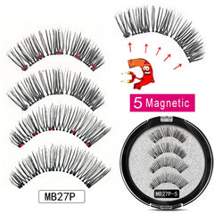 MB Magnetic Eyelashes with 5 Magnets Handmade Reusable 3D Mink False Eyelashes for Makeup faux cils magnetique naturel Tweezers