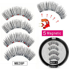 MB Magnetic Eyelashes with 5 Magnets Handmade Reusable 3D Mink False Eyelashes for Makeup faux cils magnetique naturel Tweezers