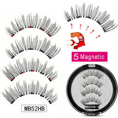 MB Magnetic Eyelashes with 5 Magnets Handmade Reusable 3D Mink False Eyelashes for Makeup faux cils magnetique naturel Tweezers