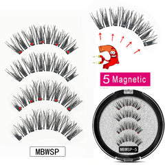 MB Magnetic Eyelashes with 5 Magnets Handmade Reusable 3D Mink False Eyelashes for Makeup faux cils magnetique naturel Tweezers