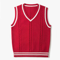 Sweater Vest Men Autumn Winter Plus Velvet V-neck Striped Big Size 5XL Oversize Mens Couples Preppy Style Students Vests Ulzzang