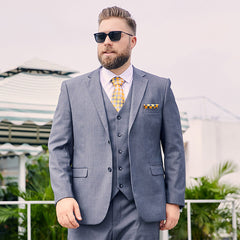 Midlife gray plus-size suit man fat mens plus-size business suit manloose version of the business suit