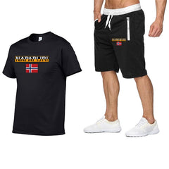 men's suit men's sweatshirt pants summer men's printed cotton short T-shirt shorts casual suit fitness clothes men's