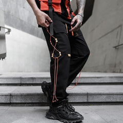 Men Multi-pocket Elastic Waist Harem Pant Men Streetwear Punk Hip Hop Casual Trousers Joggers Male Pants  New Dropshipping