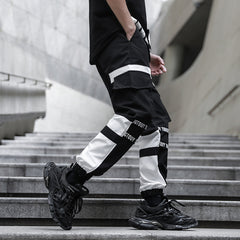 Men Multi-pocket Elastic Waist Harem Pant Men Streetwear Punk Hip Hop Casual Trousers Joggers Male Pants  New Dropshipping