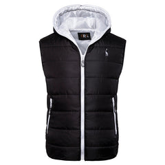 New Giraffe Brand Winter Jacket Men Hoodied Vest Men Zipper Mens Jacket Sleeveless Casual Winter Waistcoat Men