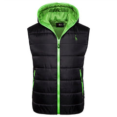 New Giraffe Brand Winter Jacket Men Hoodied Vest Men Zipper Mens Jacket Sleeveless Casual Winter Waistcoat Men