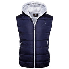 New Giraffe Brand Winter Jacket Men Hoodied Vest Men Zipper Mens Jacket Sleeveless Casual Winter Waistcoat Men