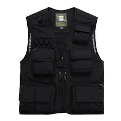 Outdoor Men's Tactical Fishing Vest jacket man Safari Jacket Multi Pockets Sleeveless travel Jackets 5XL 6XL 7XL, 7898m