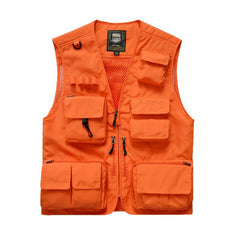 Outdoor Men's Tactical Fishing Vest jacket man Safari Jacket Multi Pockets Sleeveless travel Jackets 5XL 6XL 7XL, 7898m