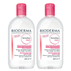 SET OF 2  Bioderma Sensibio H2O Micellar Solution 500ml + 500 ml Best Quality