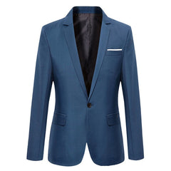 S-4XL Men's Formal Slim Fit Formal One Button Suit Long Sleeve Notched Blazer Cotton Blend Coat Jacket Top