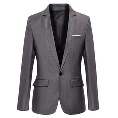 S-4XL Men's Formal Slim Fit Formal One Button Suit Long Sleeve Notched Blazer Cotton Blend Coat Jacket Top