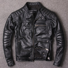 Free shipping.New style mens cowhide clothes,quality biker leather Jacket,fashion black genuine Leather coat.homme slim,sales