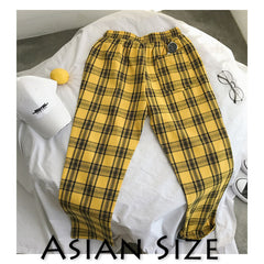 Privathinker Men Women Korean Black Plaid Casual Pants  Mens Streetwear Harem Pants Male Checkered Trousers Plus Size