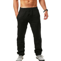 Men Cotton and Linen Trousers Linho Verao Calcas Dos Homens Com Cordao Loose PantsCotton and  Men Solids Harem PANTS m-3XL