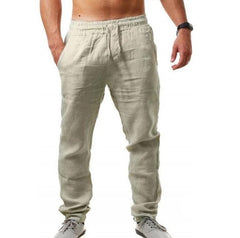 Men Cotton and Linen Trousers Linho Verao Calcas Dos Homens Com Cordao Loose PantsCotton and  Men Solids Harem PANTS m-3XL