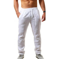 Men Cotton and Linen Trousers Linho Verao Calcas Dos Homens Com Cordao Loose PantsCotton and  Men Solids Harem PANTS m-3XL