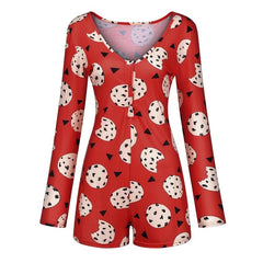 Bodysuit Women's Floral Long Sleeve Bodycon Bandage Jumpsuit Bodysuit Romper Casual Leotard Tops Sleepwear