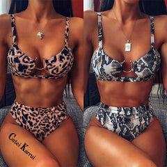 Catei Karrui popular women's swimsuit Leopard Print Bikini split swimsuit sexy bikini swimming pool party essential NEW