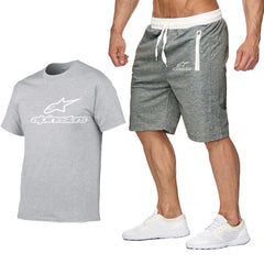 Fashion t-shirt Shorts Set Men Summer 2pc Tracksuit+Shorts Sets Beach Mens Casual Tee Shirts Set Sportswears