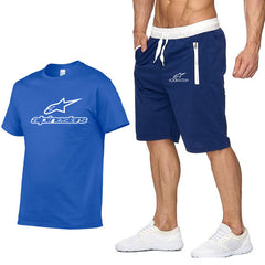 Fashion t-shirt Shorts Set Men Summer 2pc Tracksuit+Shorts Sets Beach Mens Casual Tee Shirts Set Sportswears