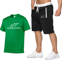 Fashion t-shirt Shorts Set Men Summer 2pc Tracksuit+Shorts Sets Beach Mens Casual Tee Shirts Set Sportswears