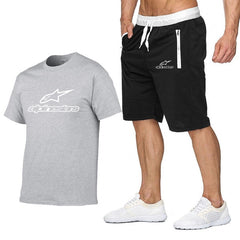 Fashion t-shirt Shorts Set Men Summer 2pc Tracksuit+Shorts Sets Beach Mens Casual Tee Shirts Set Sportswears