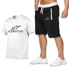 Fashion t-shirt Shorts Set Men Summer 2pc Tracksuit+Shorts Sets Beach Mens Casual Tee Shirts Set Sportswears