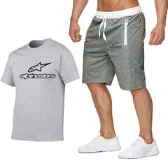 Fashion t-shirt Shorts Set Men Summer 2pc Tracksuit+Shorts Sets Beach Mens Casual Tee Shirts Set Sportswears