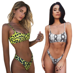 Snakeskin Bikini Women Swimwear Leopard Bikinis Swim Suit Push Up Swimsuit Female Beachwear Swimming Bikini Women