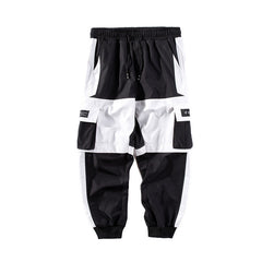 Cargo Pants Joggers Men Black Harem Pants Multi-pocket Ribbons Man Sweatpants Streetwear Casual Pants Elastic waist Male Trouser