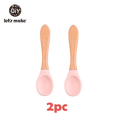 Let'S Make 1set Silicone Baby Feeding Set Waterproof Spoon Non-Slip Feedings Silicone Bowl Tableware Baby Products Baby Plate