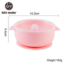 Let'S Make 1set Silicone Baby Feeding Set Waterproof Spoon Non-Slip Feedings Silicone Bowl Tableware Baby Products Baby Plate