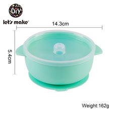 Let'S Make 1set Silicone Baby Feeding Set Waterproof Spoon Non-Slip Feedings Silicone Bowl Tableware Baby Products Baby Plate