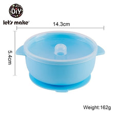 Let'S Make 1set Silicone Baby Feeding Set Waterproof Spoon Non-Slip Feedings Silicone Bowl Tableware Baby Products Baby Plate