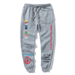 Quality Fleece trousers TRAVIS SCOTT ASTROWORLD Letter Printed Women Men Jogging Pants Hip hop Streetwear Men SweatpantS